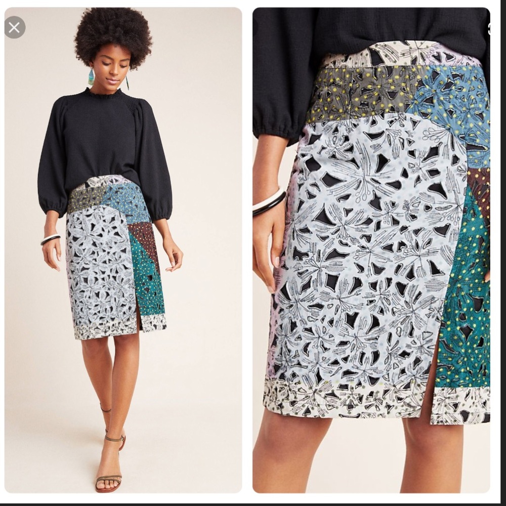 NWT Anthropologie Victoria abstract pencil skirt